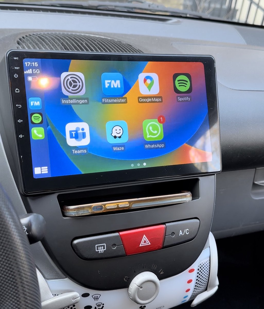 Ecran Apple CarPlay Android Auto Toyota Aygo, Peugeot 107, Citroen C1 (2004-2014)