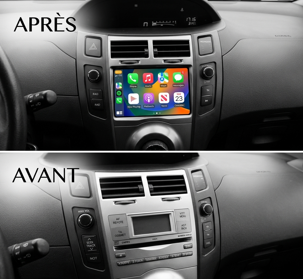 Ecran Apple CarPlay Android Auto Toyota Yaris (2005-2011)