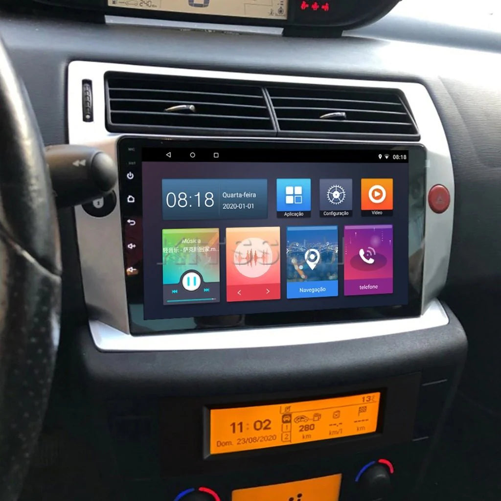 Ecran Apple CarPlay Android Auto Citroen C4 (2004-2011)