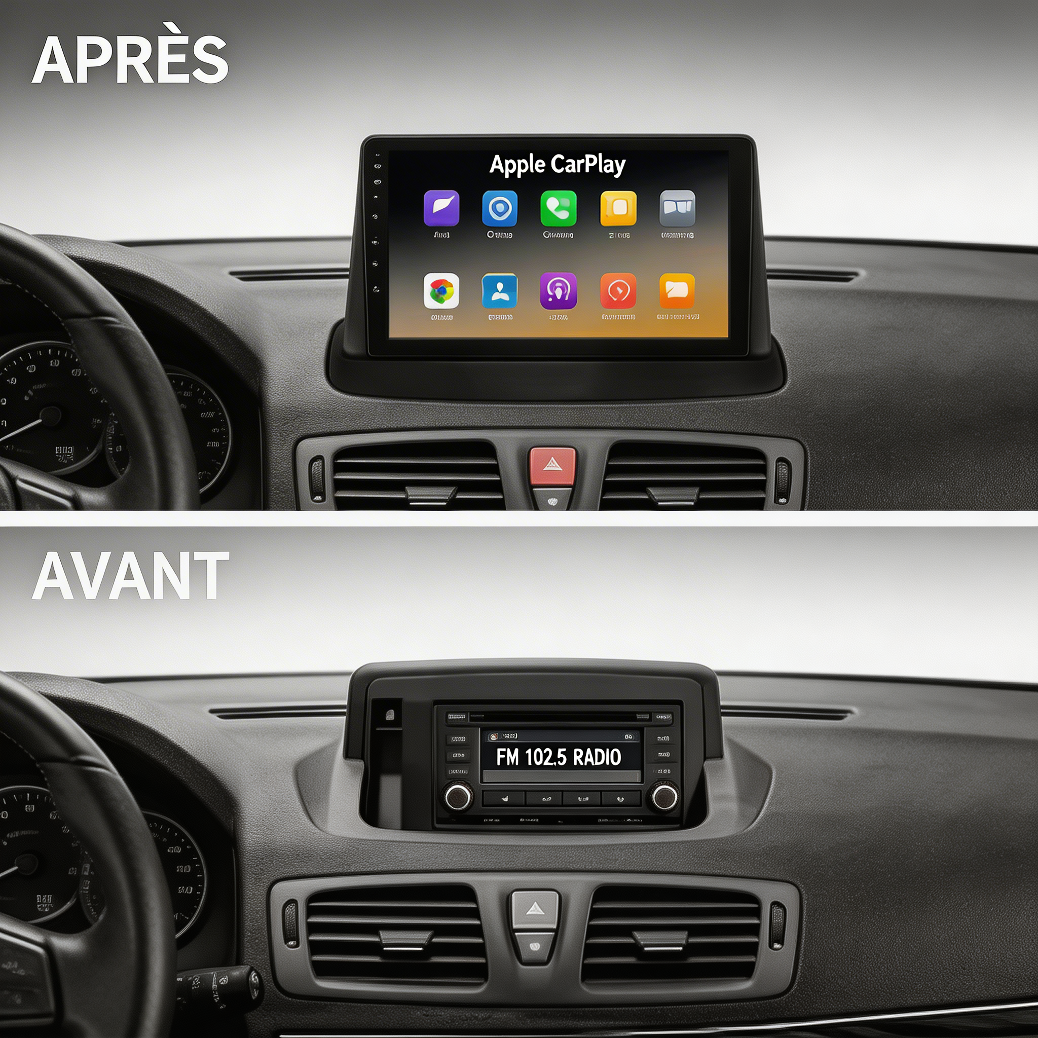 Ecran Apple CarPlay Android Auto Renault Megane 3 (2008-2014)