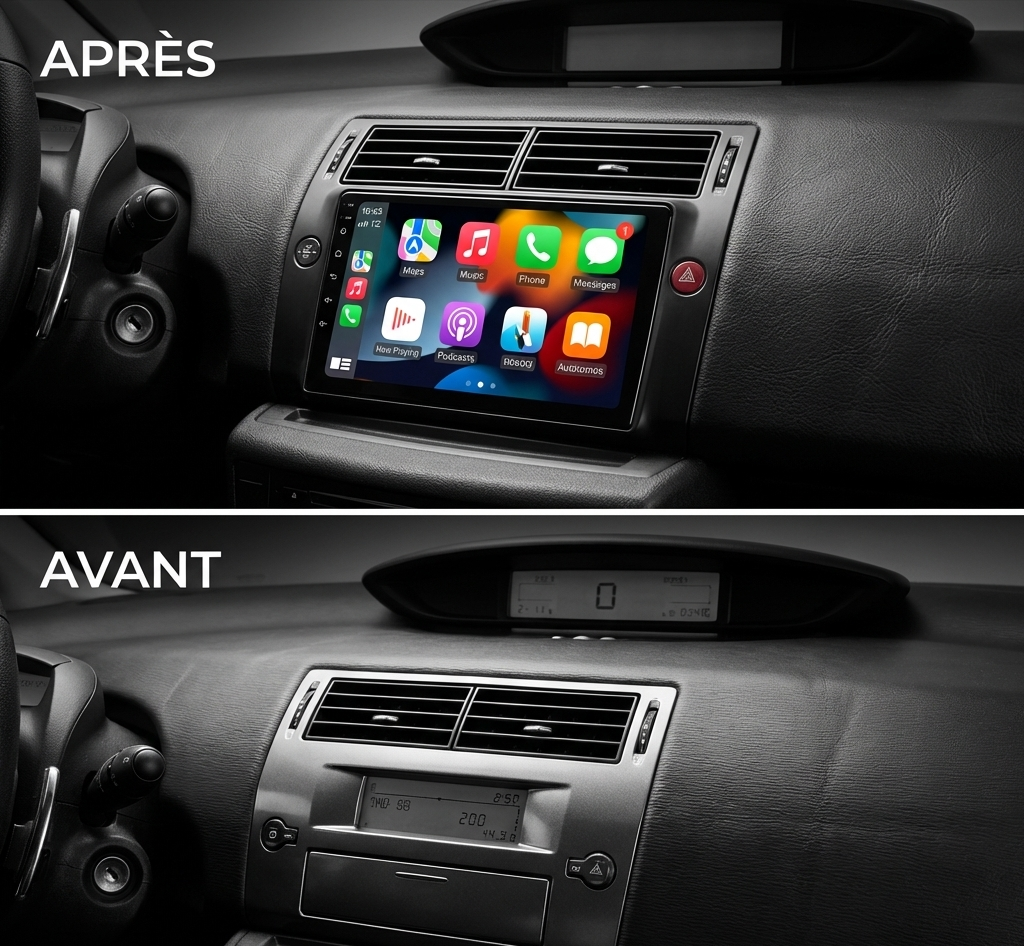 Ecran Apple CarPlay Android Auto Citroen C4 (2004-2011)