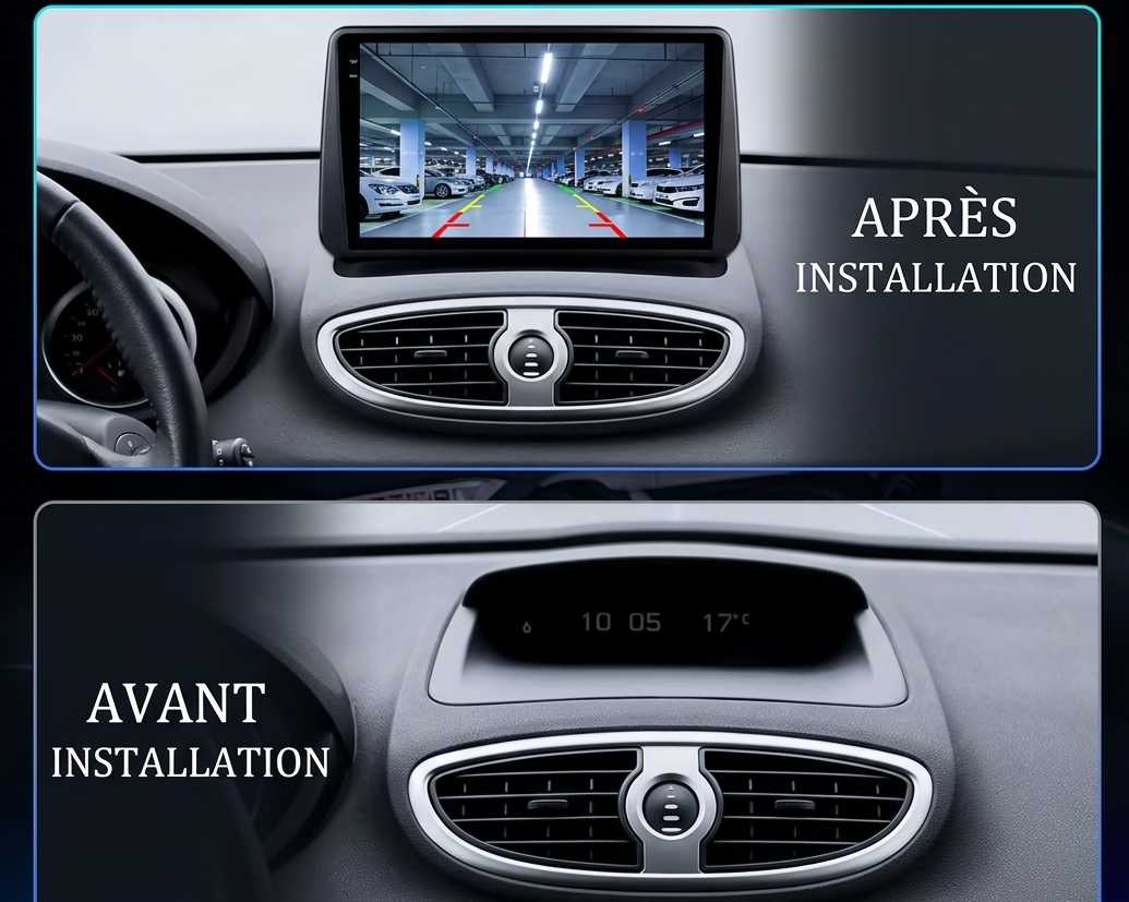 Ecran Apple CarPlay Android Auto Renault Clio 3 (2005-2014)