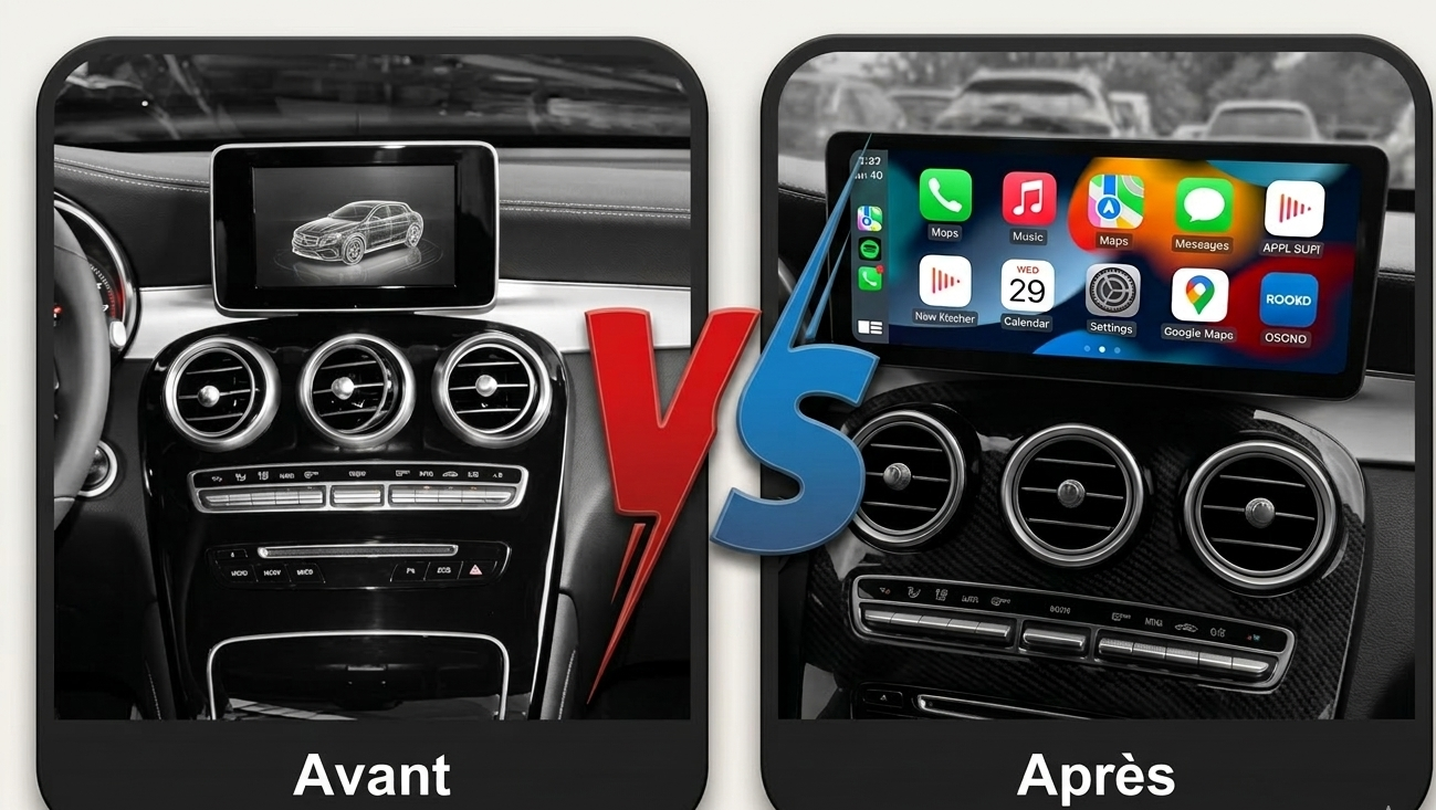 Ecran Apple CarPlay Android Auto Mercedes Classe A B CLA GLA (2013-2015)
