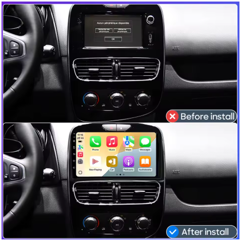 Ecran Apple CarPlay Android Auto Renault Clio 2 / Clio 4 (2000-2018)
